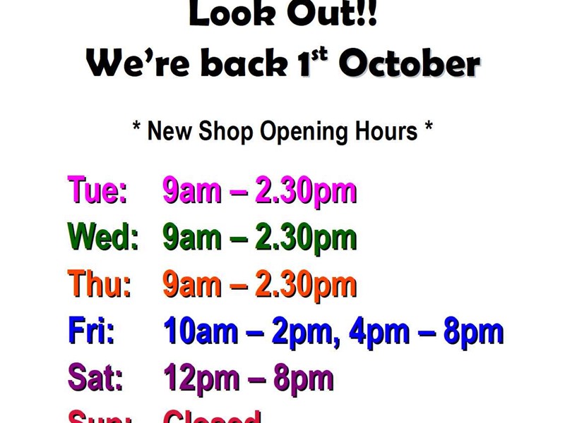New opening hours